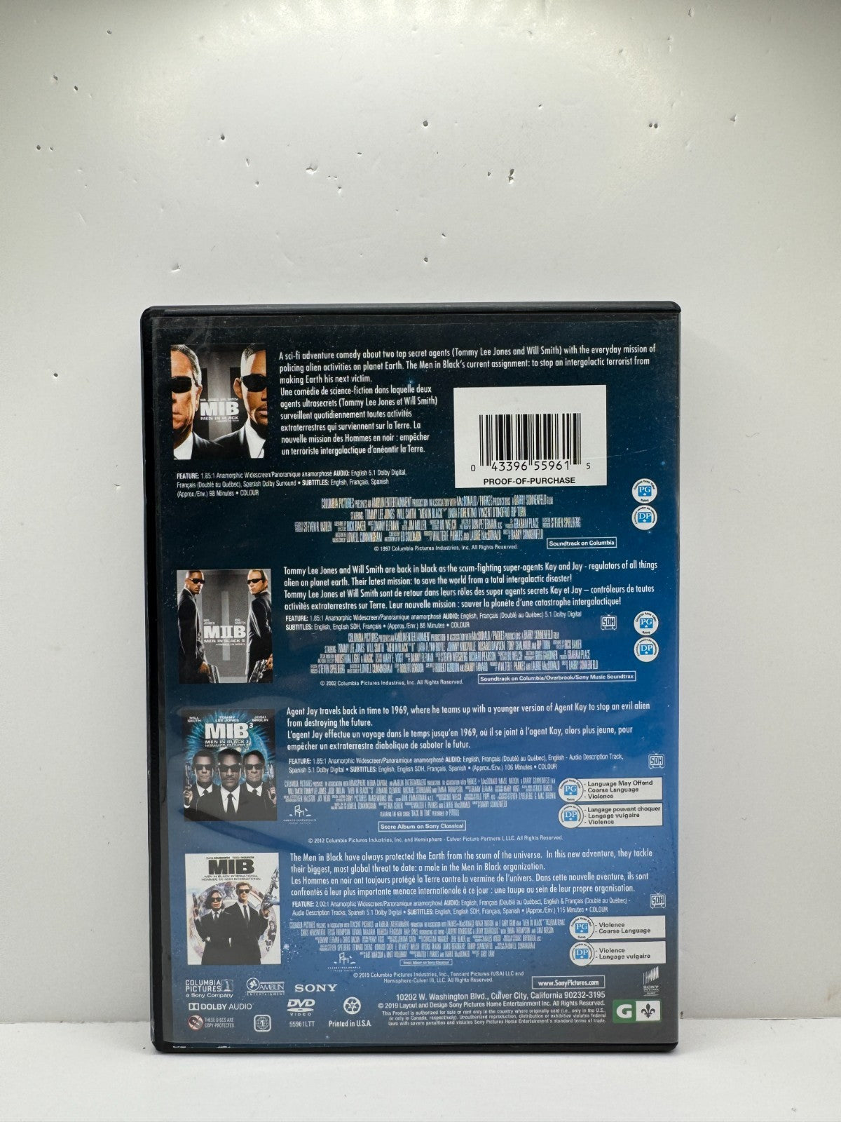 Men In Black 4 Movie Collection (DVD) MIB SciFi