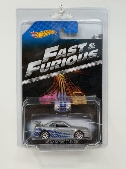 Hot Wheels Fast & Furious Nissan Skyline GT-R R34 1:64 Diecast Silver
