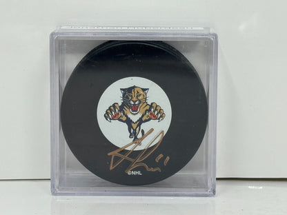 Jonathan Huberdeau Florida Panthers Signed NHL Autograph Puck Gold Auto