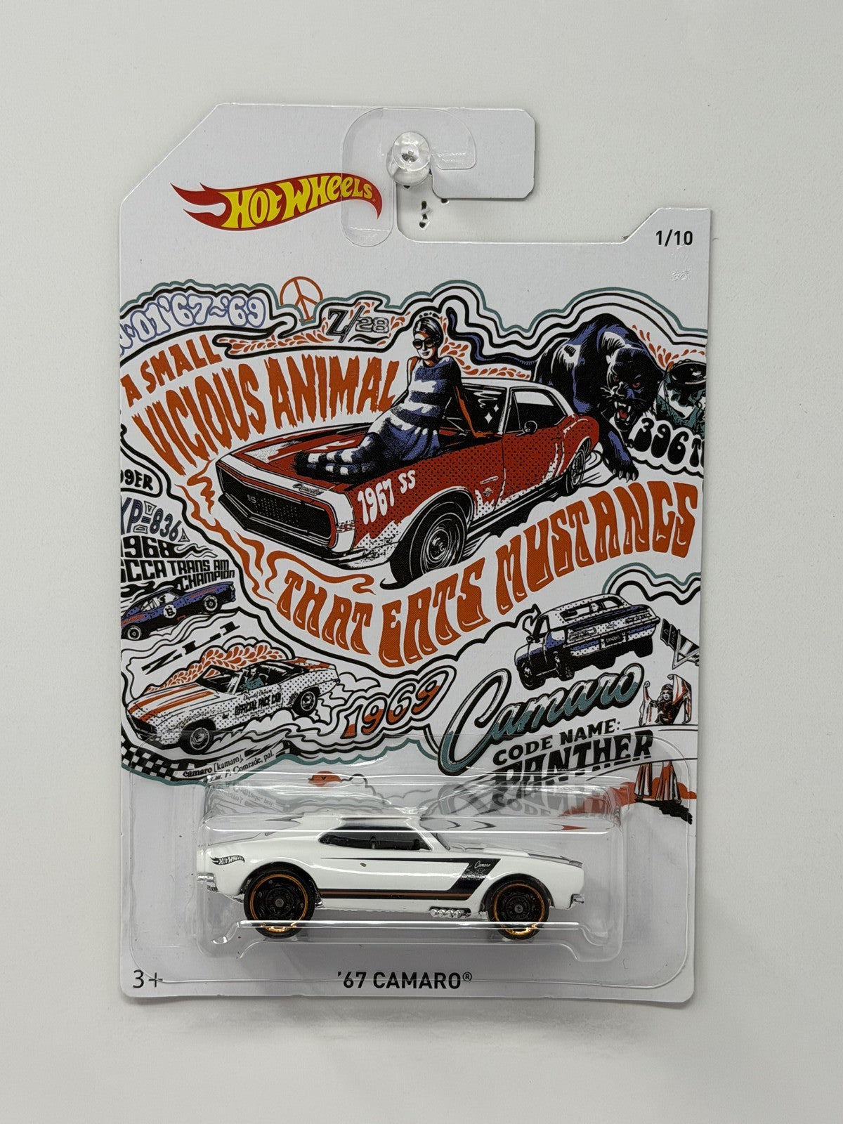 Hot Wheels A Small Vicious Animal That Eats Mustangs 1967 Camaro 1:64 Diecast