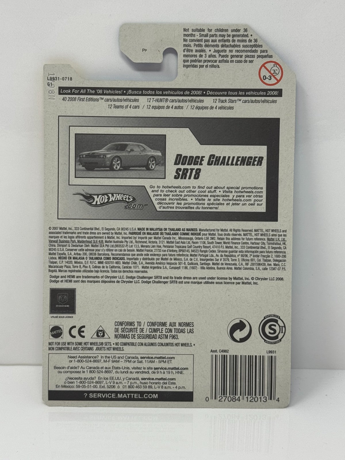 Hot Wheels First Editions Dodge Challenger SRT8 1:64 Diecast White