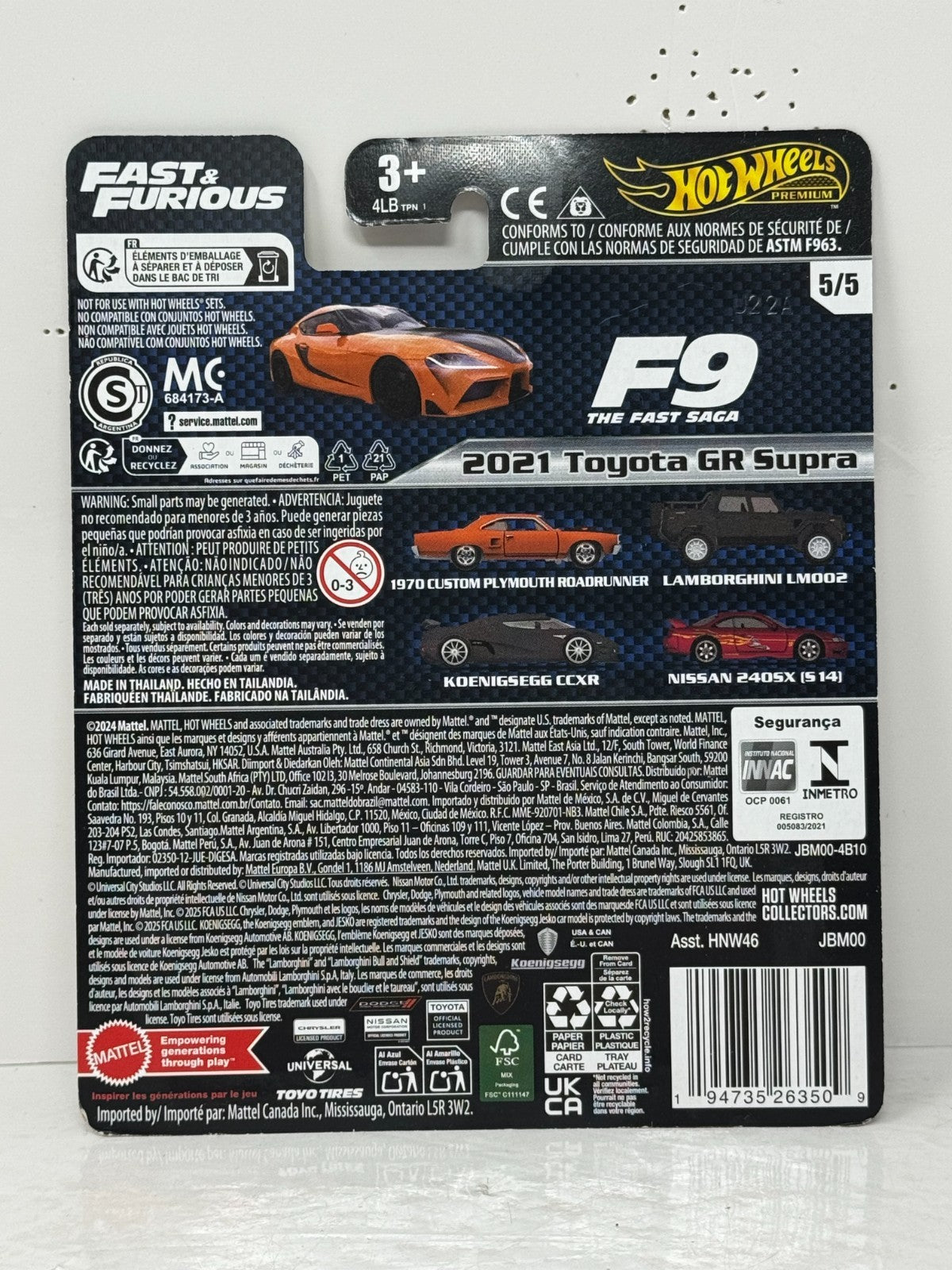 Hot Wheels Premium Fast & Furious 2021 Toyota GR Supra 1:64 Diecast