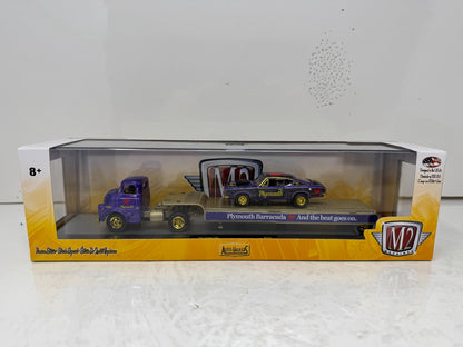 M2 Machines Auto Haulers Dodge COE & 1968 Plymouth Barracuda HEMI 1:64 Diecast