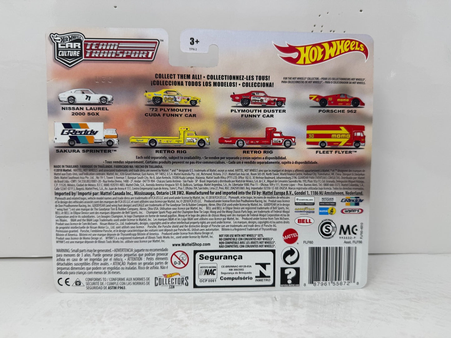 Hot Wheels Premium Team Transport #6 Porsche 962 & Fleet Flyer 1:64 Diecast