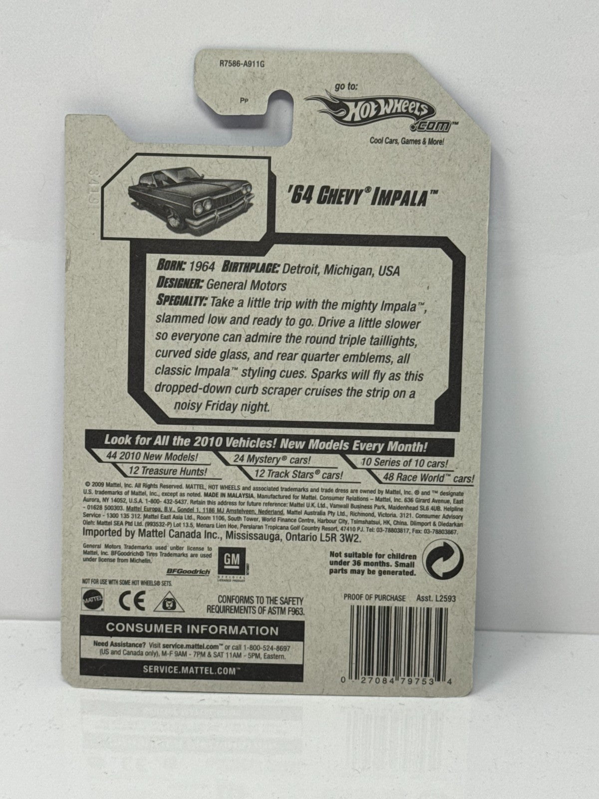 Hot Wheels Hot Auction 1964 Chevy Impala 1:64 Diecast Factory Sealed BFGoodrich