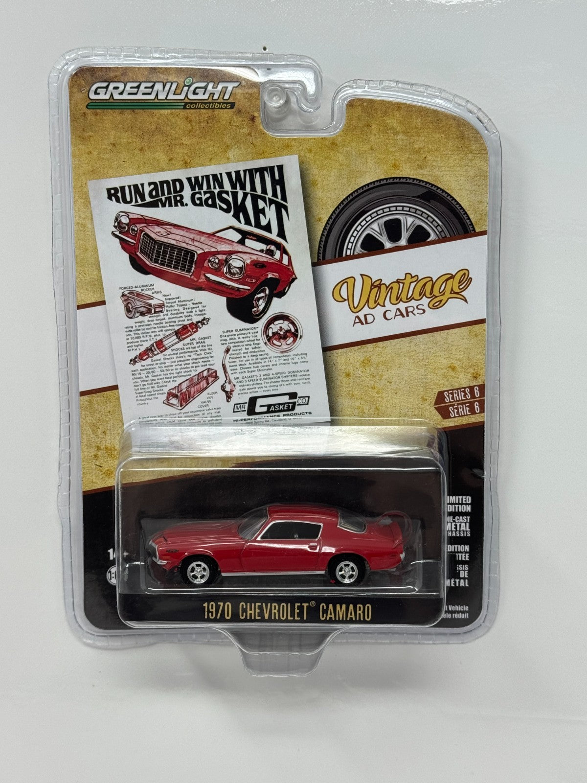 Greenlight Vintage Ad Cars 1970 Chevrolet Camaro 1:64 Diecast