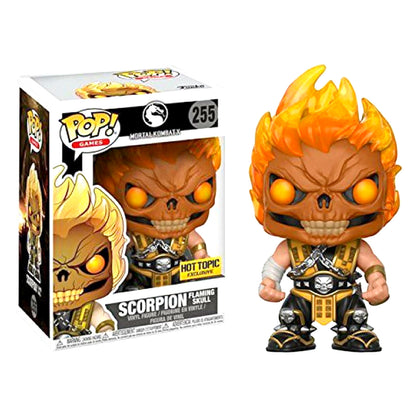 Funko Pop! Games Mortal Kombat X #255 Scorpion Flaming Skull Hot Topic Vinyl Figure