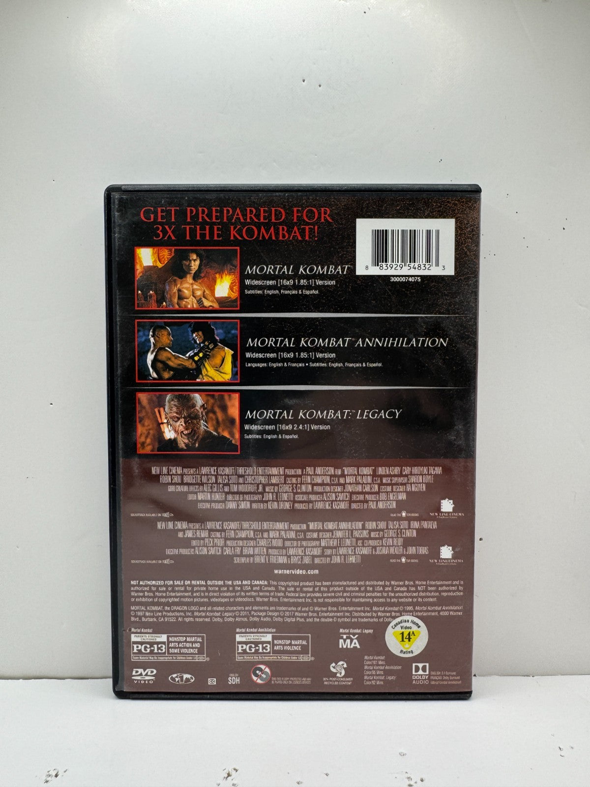 Mortal Kombat Triple Feature (DVD) Mortal Kombat Action