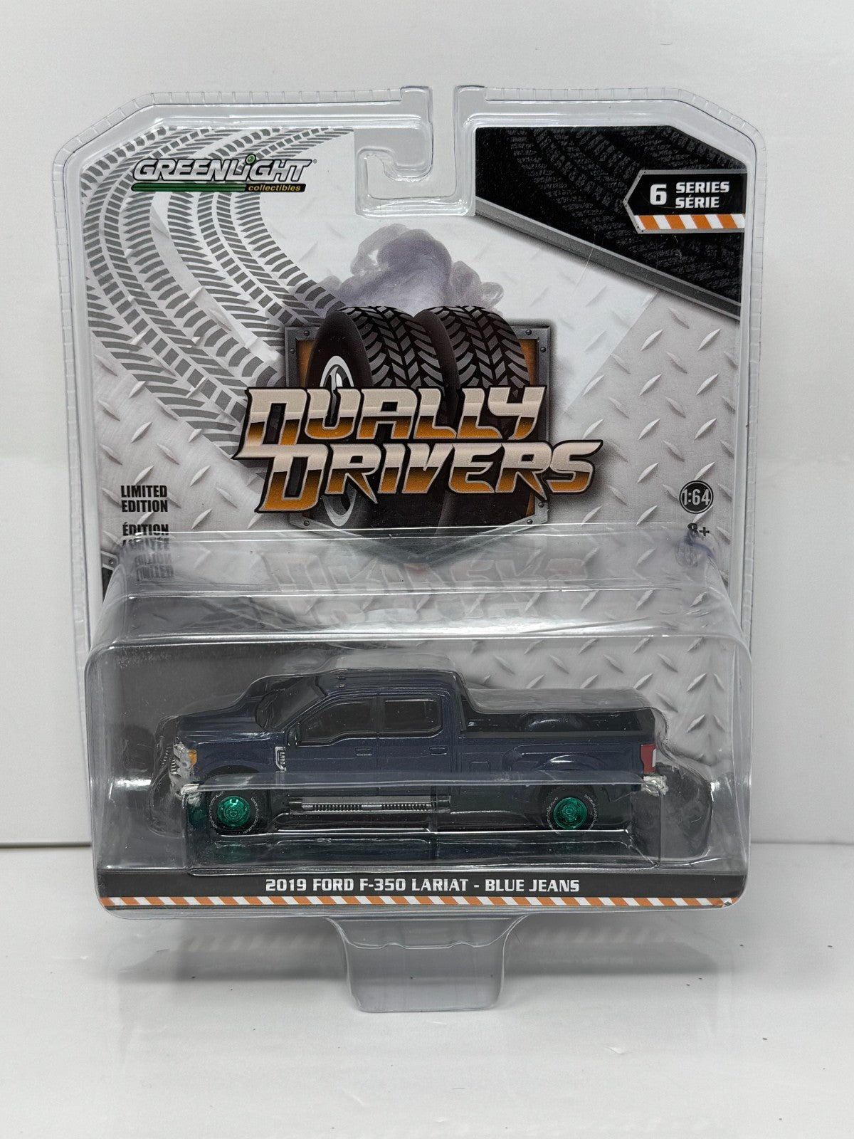 Greenlight Dually Drivers 2019 Ford F-350 Lariat Blue Jeans CHASE 1:64 Diecast