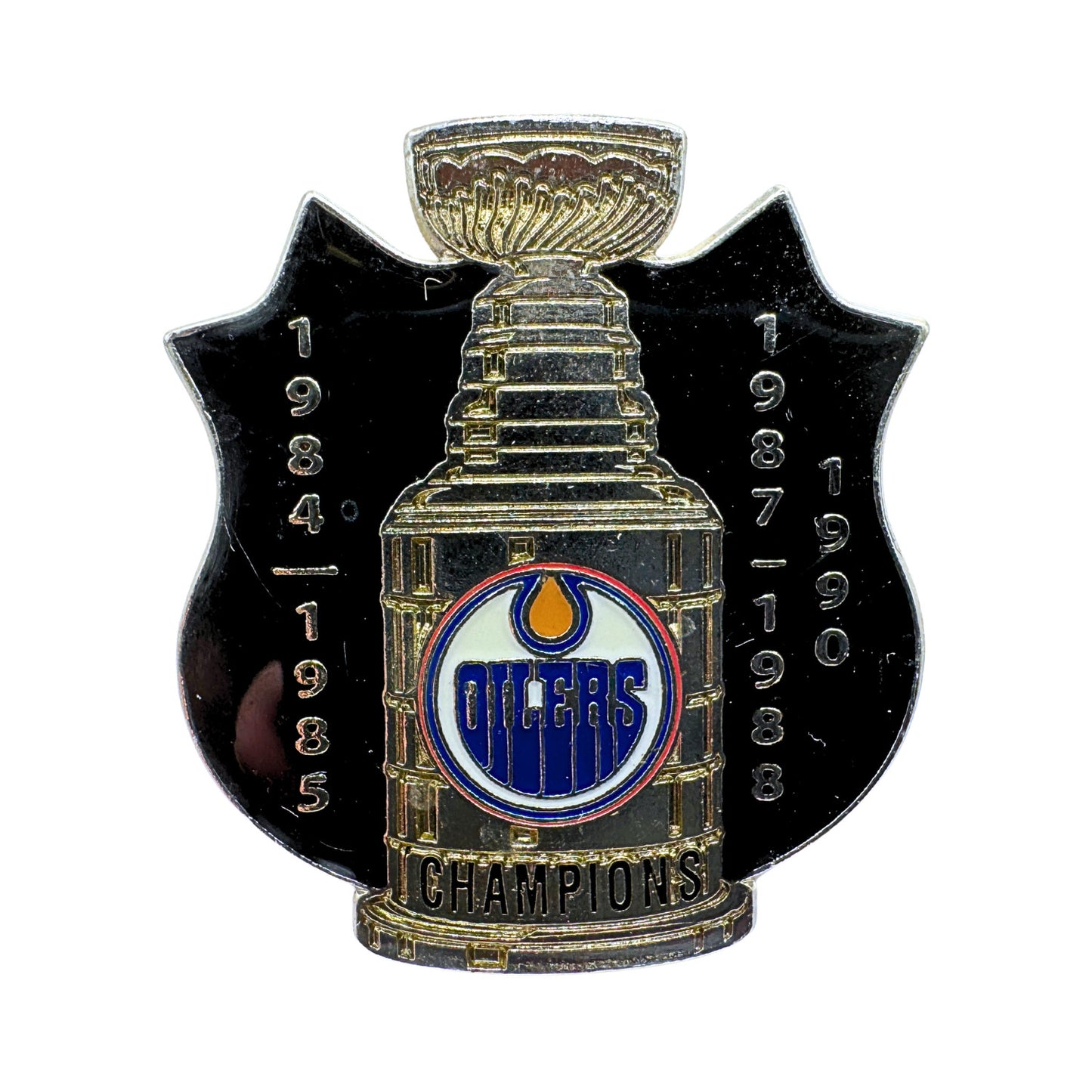 Edmonton Oilers Stanley Cup Champions Vintage NHL Lapel Pin Multi Year