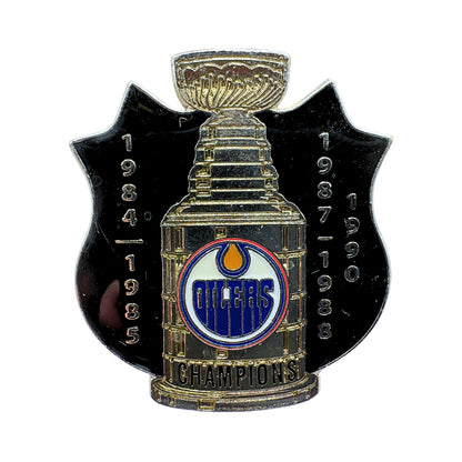 Edmonton Oilers Stanley Cup Champions Vintage NHL Lapel Pin Multi Year