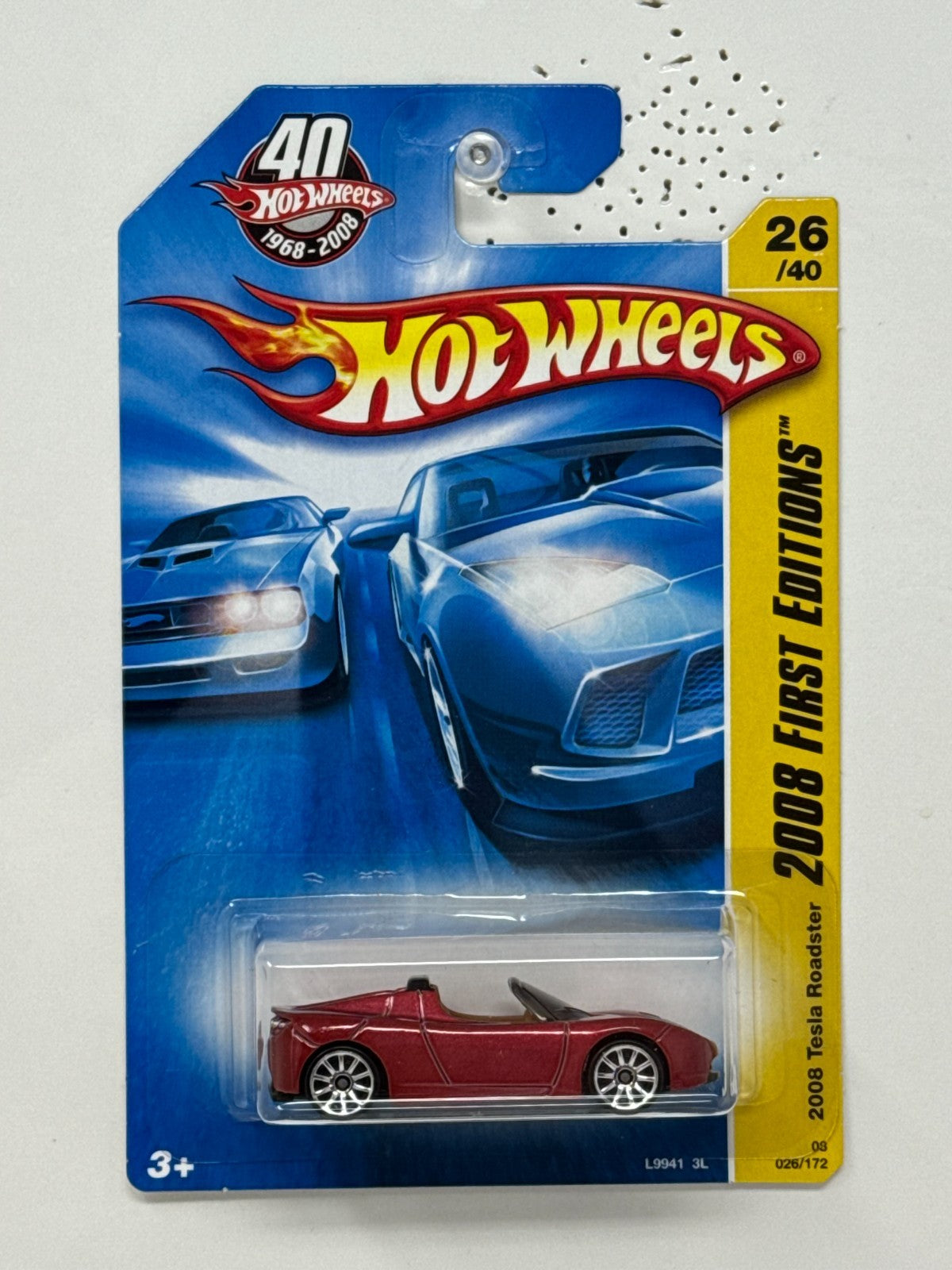 Hot Wheels First Editions 2008 Tesla Roadster 1:64 Diecast Red