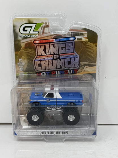 Greenlight Kings of Crunch Hot Pursuit 1990 Ford F-350 NYPD 1:64 Diecast