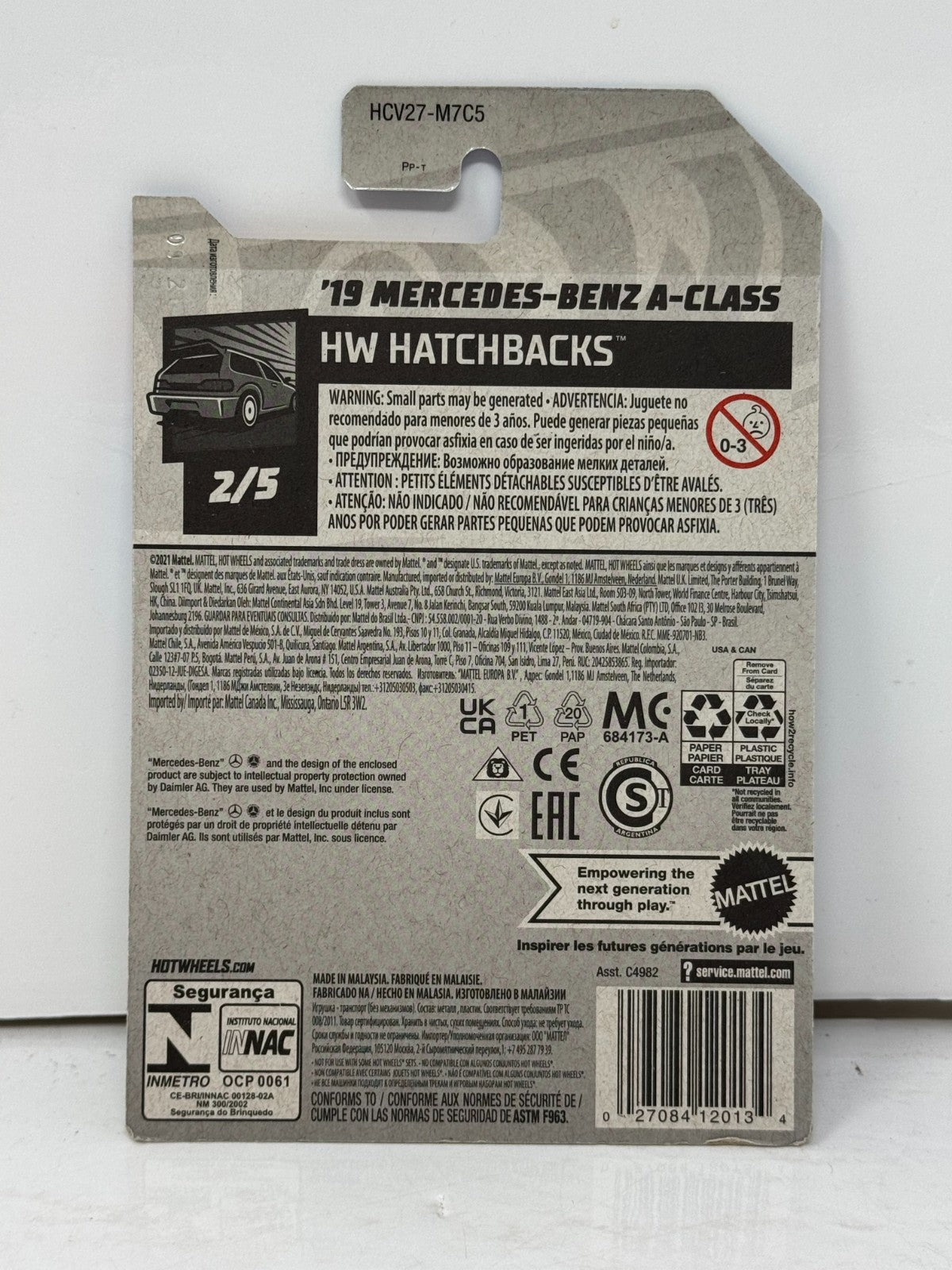 Hot Wheels Hatchbacks 2019 Mercedes-Benz A-Class 1:64 Diecast Blue