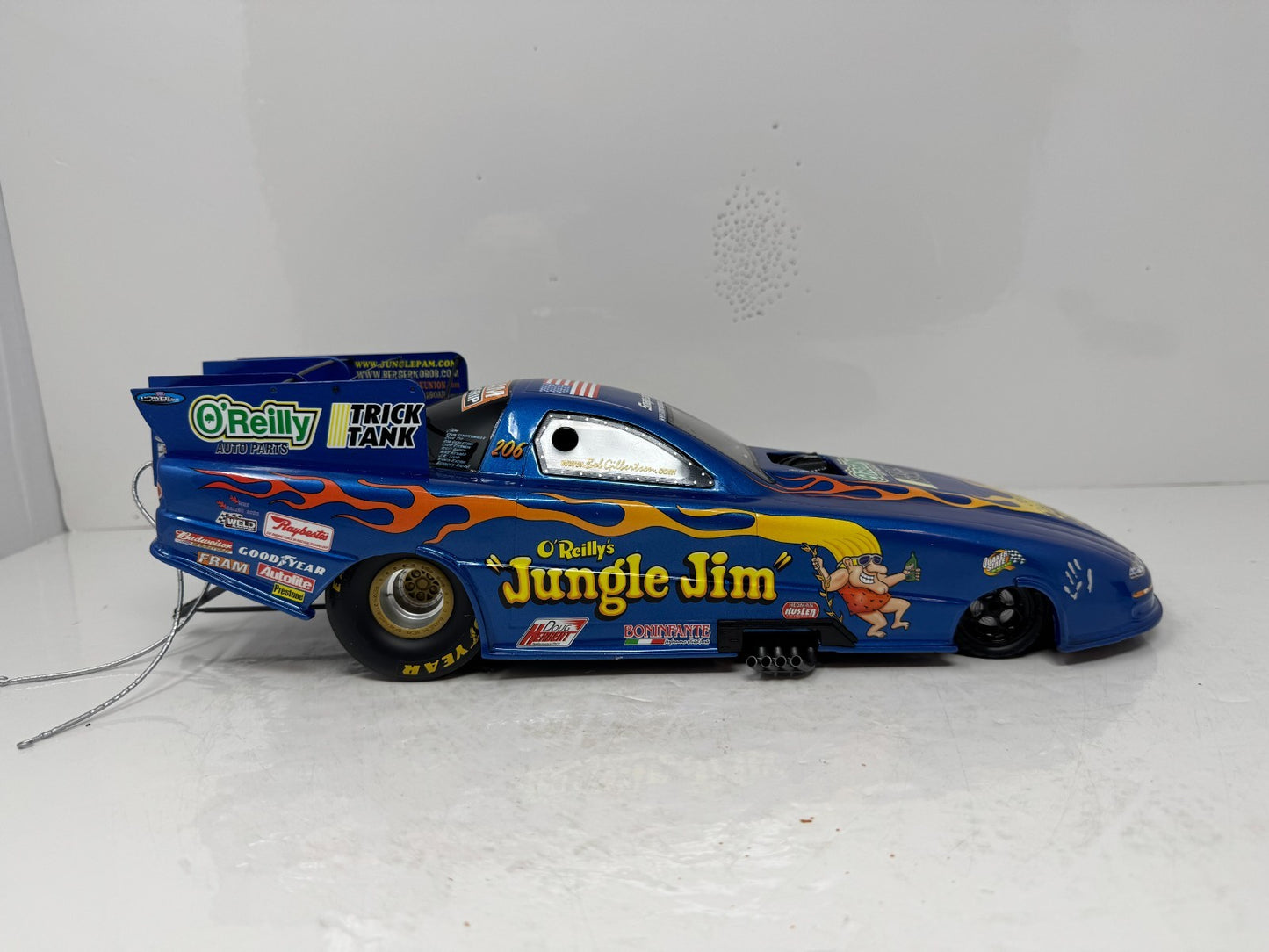Milestone Bob Gilbertson NHRA Jungle Jim Tribute Blue Funny Car 1:16 Scale