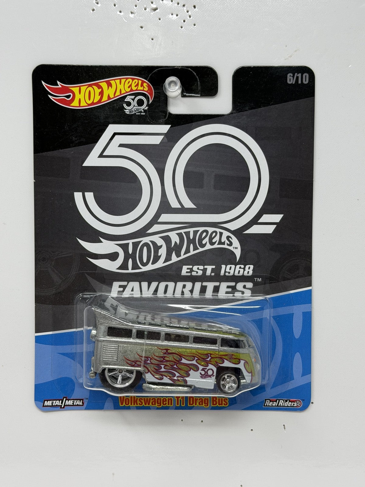 Hot Wheels 50th Favorites Volkswagen T1 Drag Bus 1:64 Diecast Real Riders