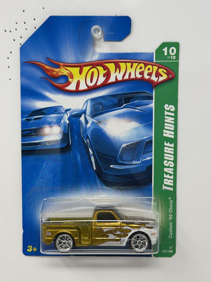 Hot Wheels Super Treasure Hunt Custom 1969 Chevy 1:64 Diecast Gold STH