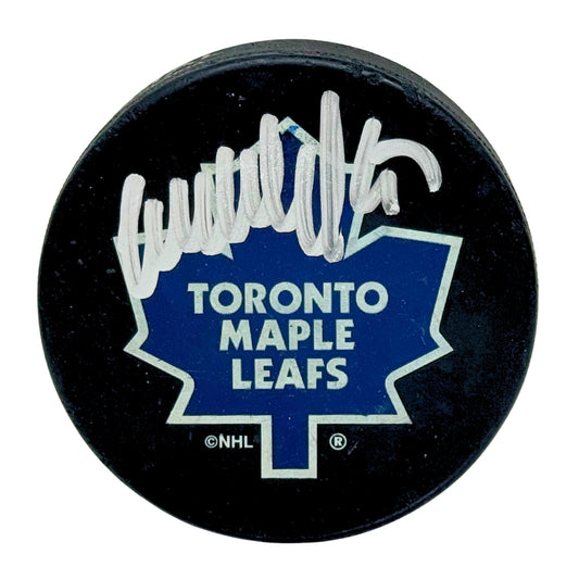 Wendel Clark Toronto Maple Leafs Signed NHL Autograph Puck Silver Auto