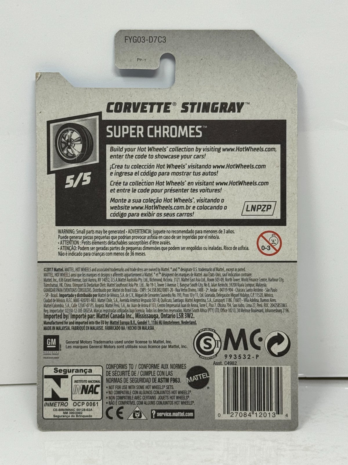 Hot Wheels Treasure Hunt Super Chromes Corvette Stingray 1:64 Diecast