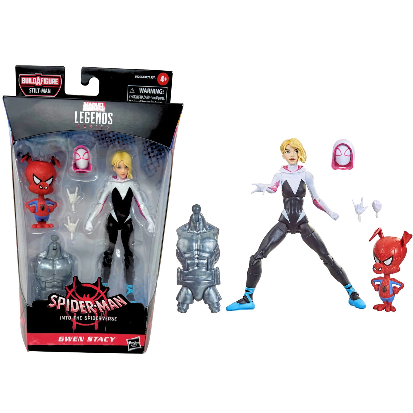 Marvel Legends Spider-Man Into the Spider-Verse Gwen Stacy w Stilt-Man BAF Piece