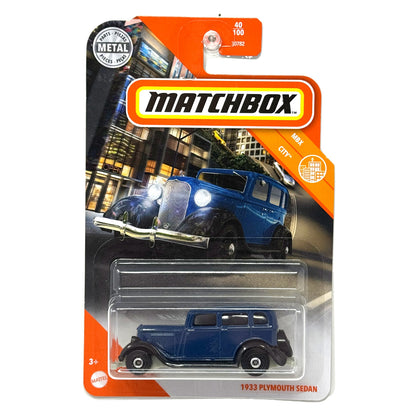Matchbox MBX City 1933 Plymouth Sedan 1:64 Diecast Blue