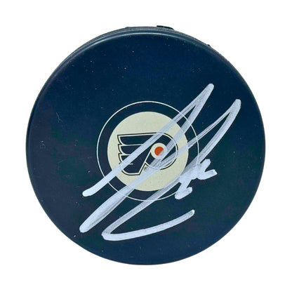 Luke Schenn Philadelphia Flyers Signed NHL Autograph Puck Silver Auto