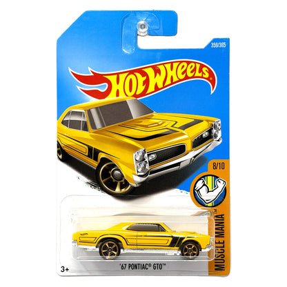 Hot Wheels Muscle Mania 1967 Pontiac GTO 1:64 Diecast Yellow