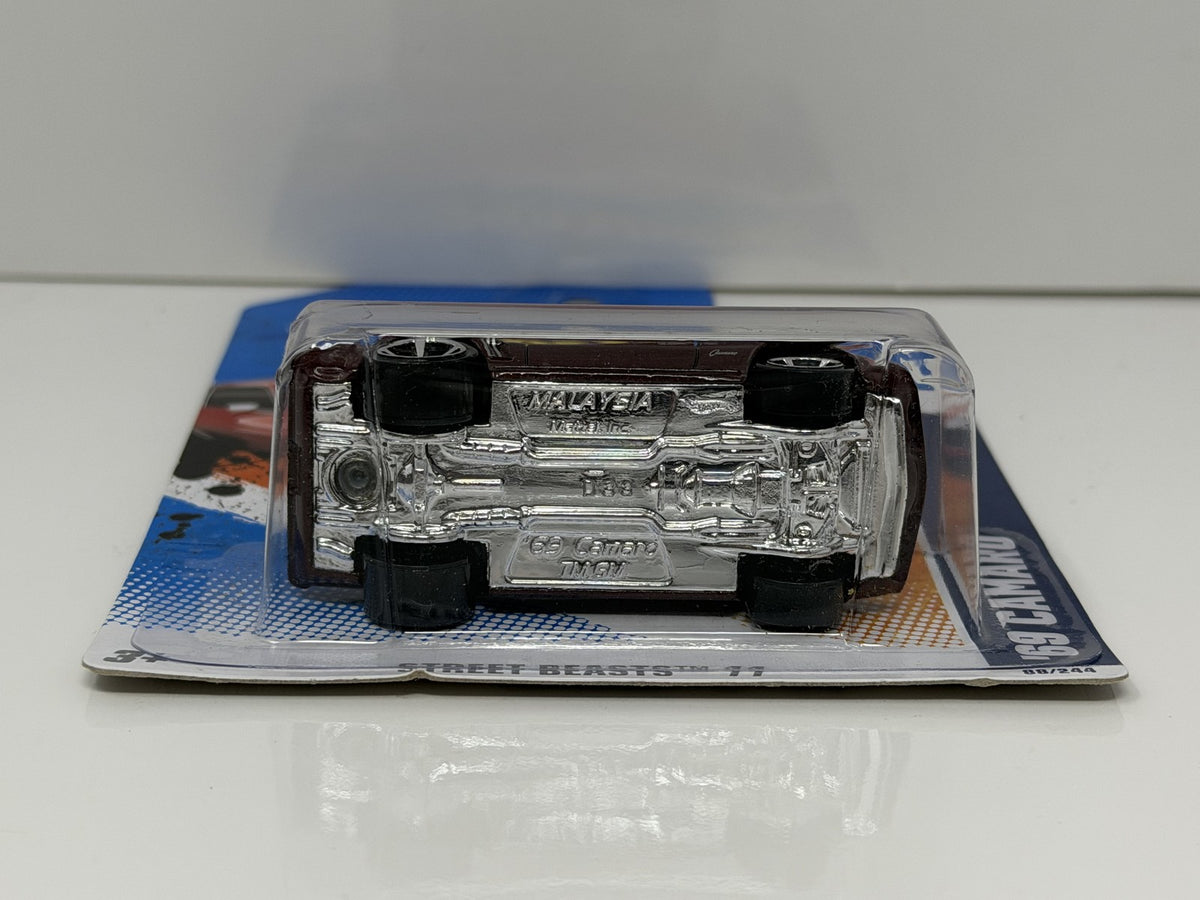 Hot Wheels Street Beasts 1969 Chevrolet Camaro 1:64 Diecast Burgundy