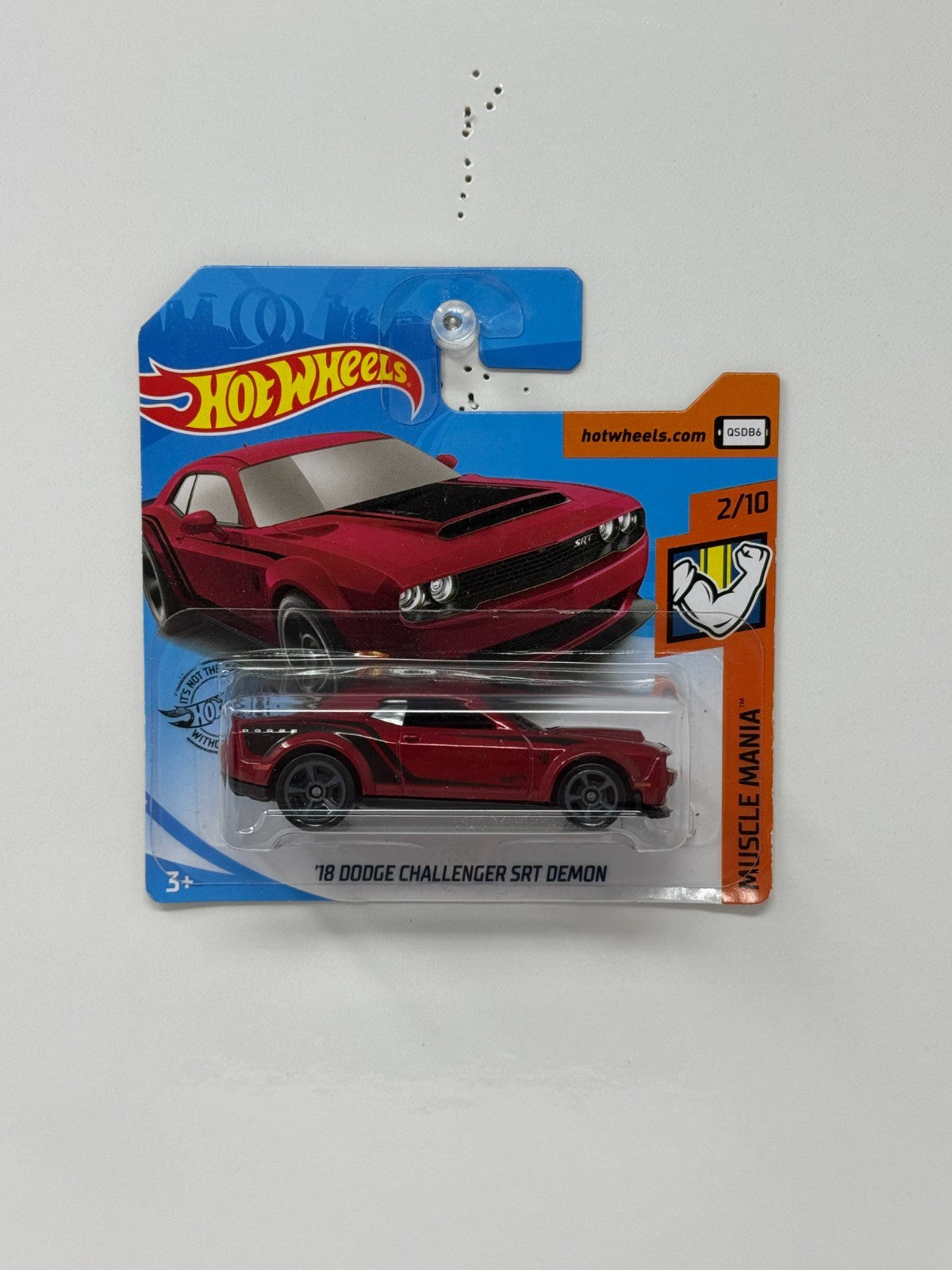 Hot Wheels Muscle Mania 2018 Dodge Challenger SRT Demon 1:64 Diecast Short Card