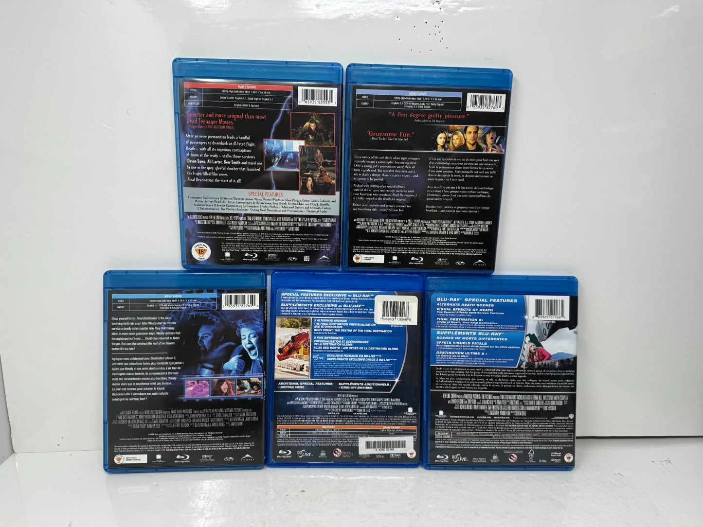Final Destination 1-5 Complete Blu-ray Horror Movie Collection Set