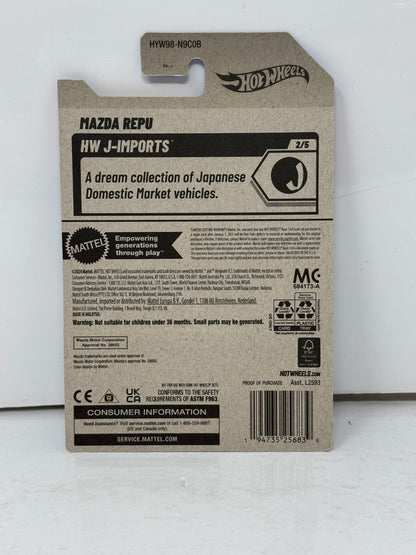 Hot Wheels J-Imports Mazda Repu 1:64 Diecast
