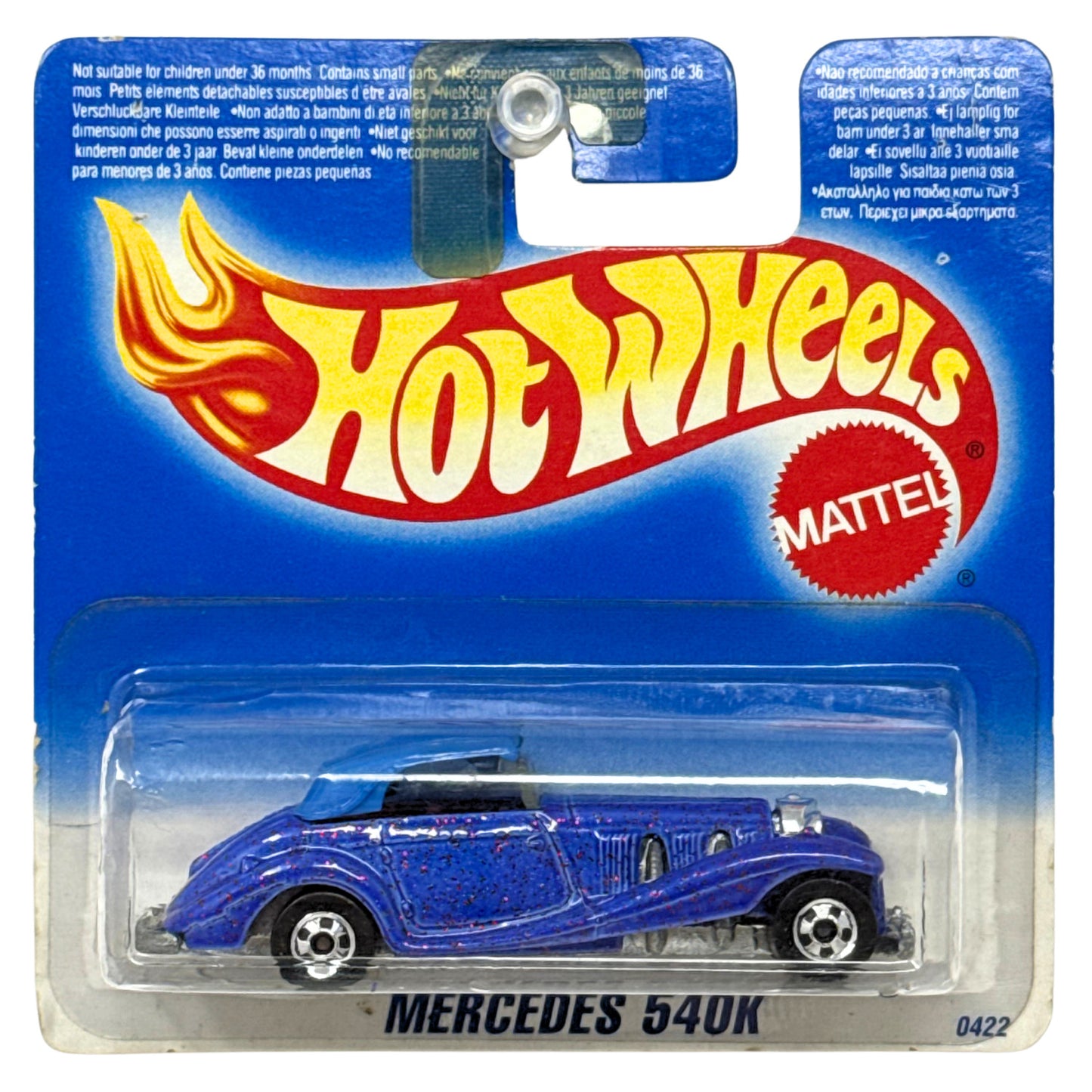 Hot Wheels Mercedes 540K 1:64 Diecast Blue Purple Glitter Short Card