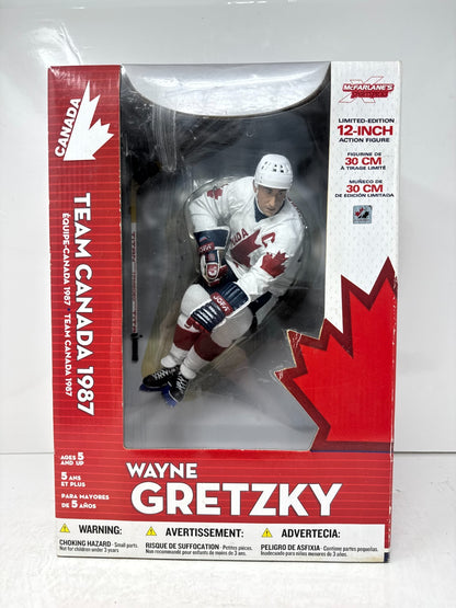 McFarlane NHL Wayne Gretzky Team Canada 1987 12" Inch Hockey Figure White Jersey