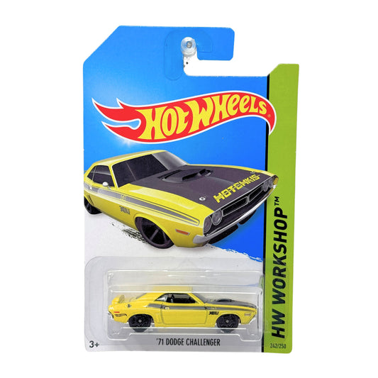Hot Wheels Workshop 1971 Dodge Challenger 1:64 Diecast Yellow