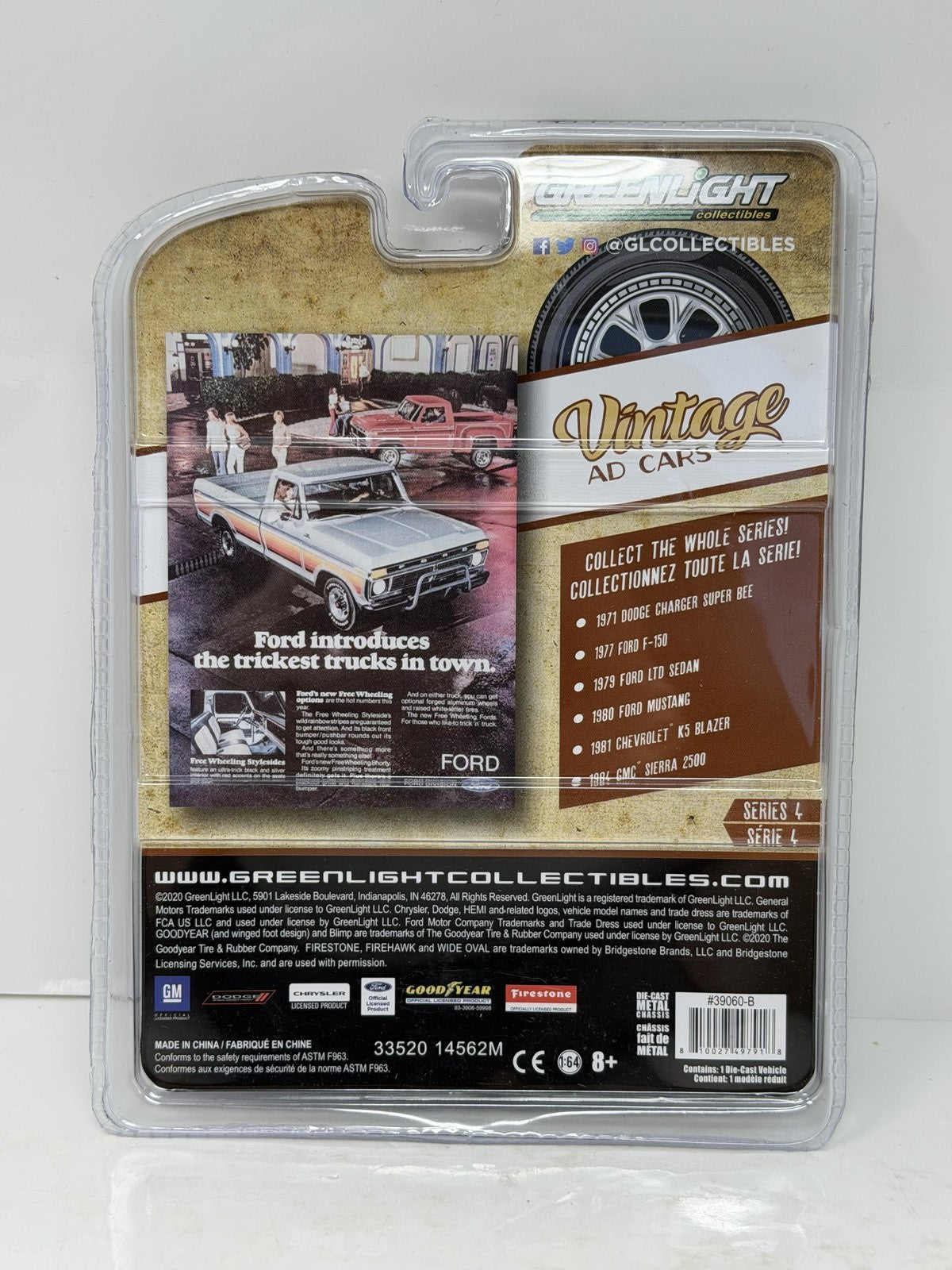 Greenlight Vintage Ad Cars 1977 Ford F-150 CHASE 1:64 Diecast Green Machine