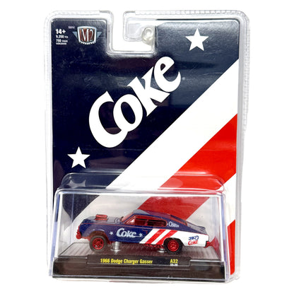 M2 Machines Coke 1966 Dodge Charger Gasser CHASE 1:64 Diecast Blue