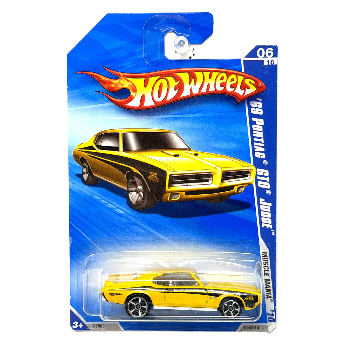 Hot Wheels Muscle Mania 1969 Pontiac GTO Judge 1:64 Diecast Yellow