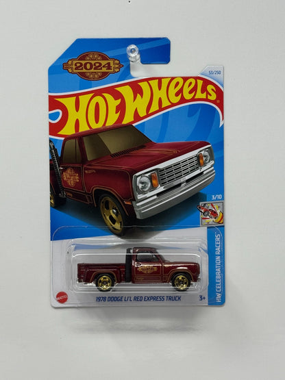 Hot Wheels Celebration Racers 1978 Dodge Li’l Red Express Truck 1:64 Diecast