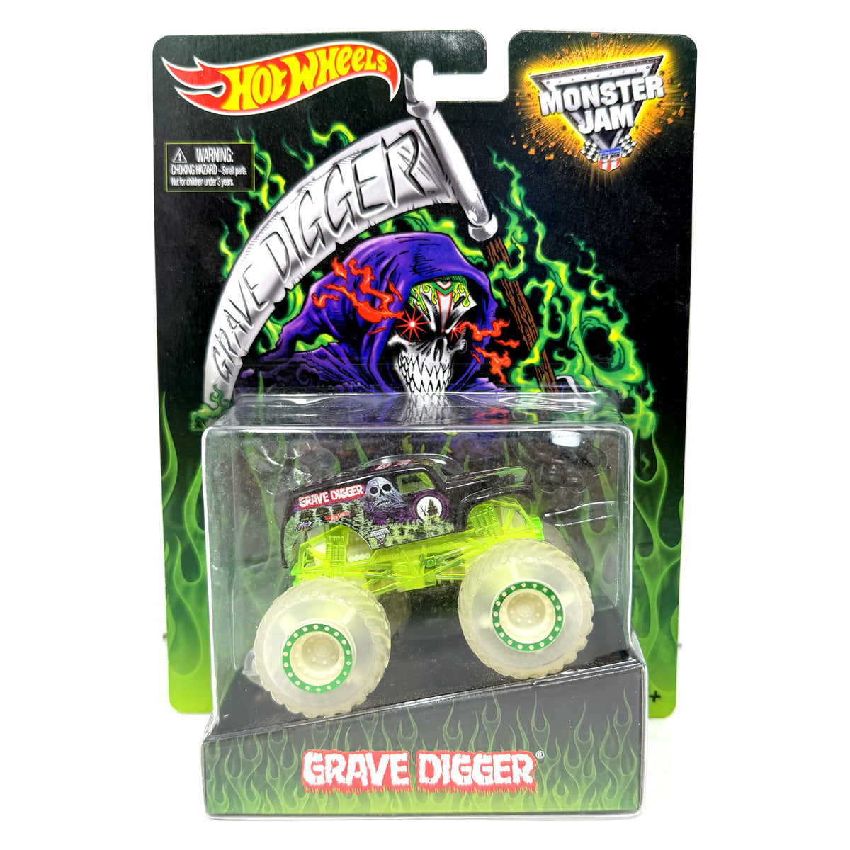 Hot Wheels Monster Jam Grave Digger Walmart Mail In Glow in Dark 1:64 Diecast