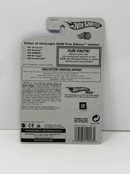 Hot Wheels 2006 First Editions 1969 Chevrolet Camaro FTE 1:64 Diecast Black
