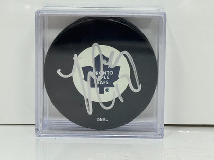 Rick Vaive Toronto Maple Leafs Signed NHL Autograph Puck Silver Auto