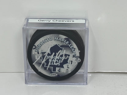 Gerry Cheevers Toronto Maple Leafs Signed NHL Autograph Puck Silver Auto