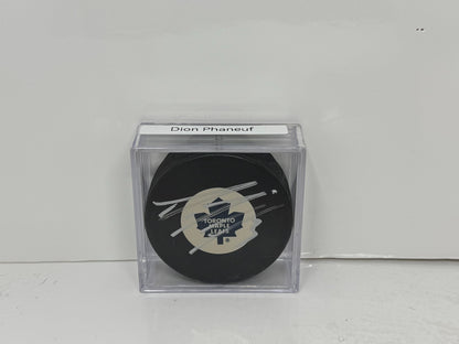 Dion Phaneuf Toronto Maple Leafs Signed NHL Autograph Puck Silver Auto