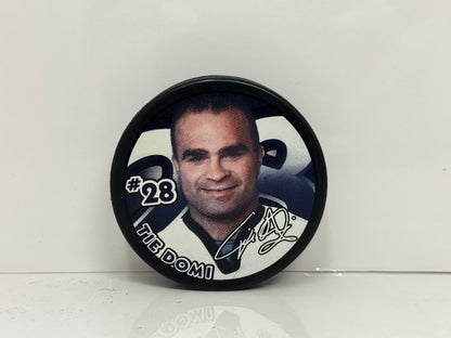 Tie Domi #28 Toronto Maple Leafs NHL Player Portrait Hockey Puck