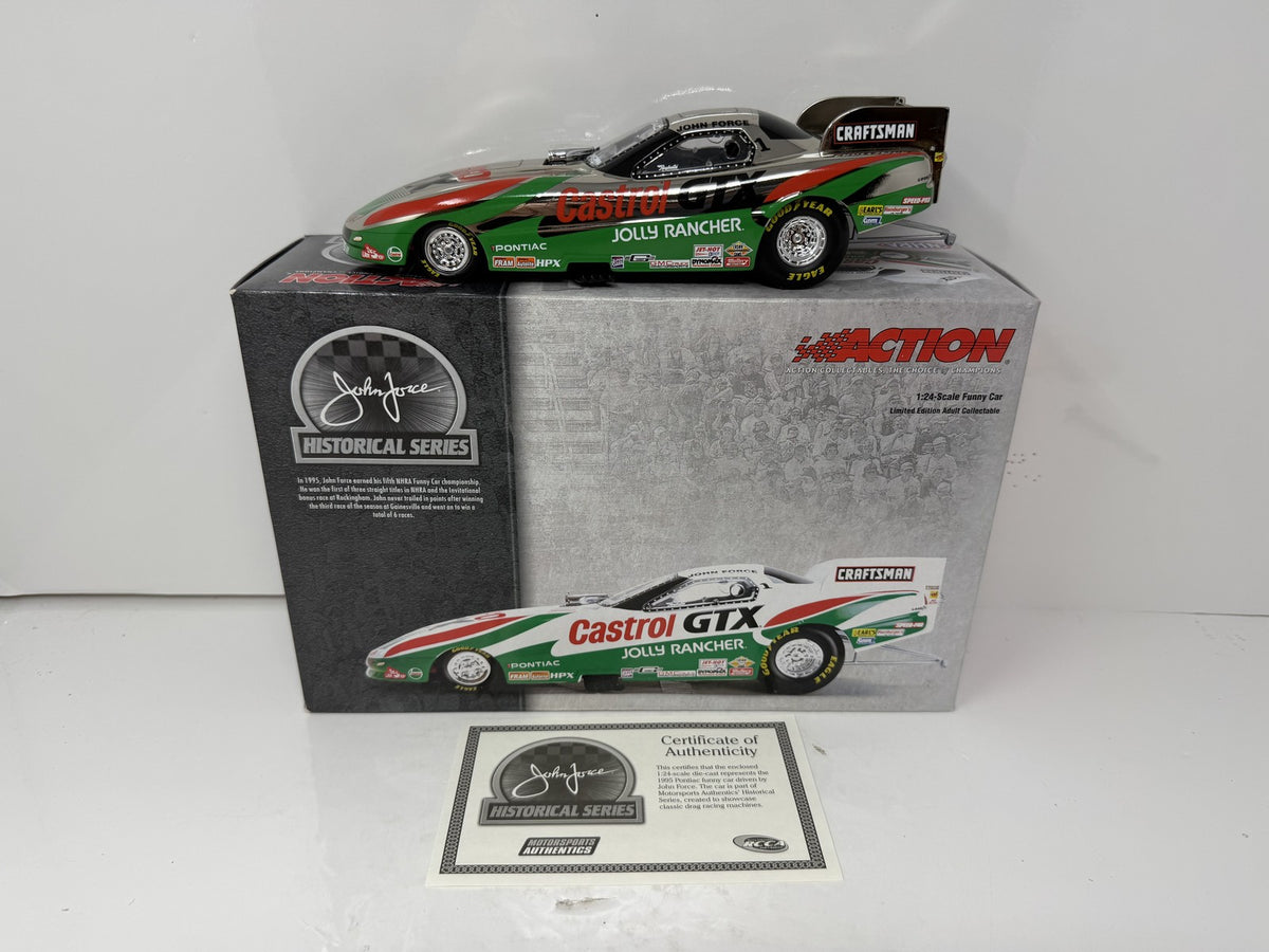 Action NHRA Historical John Force 1995 Pontiac Firebird Chrome 1:24 Diecast