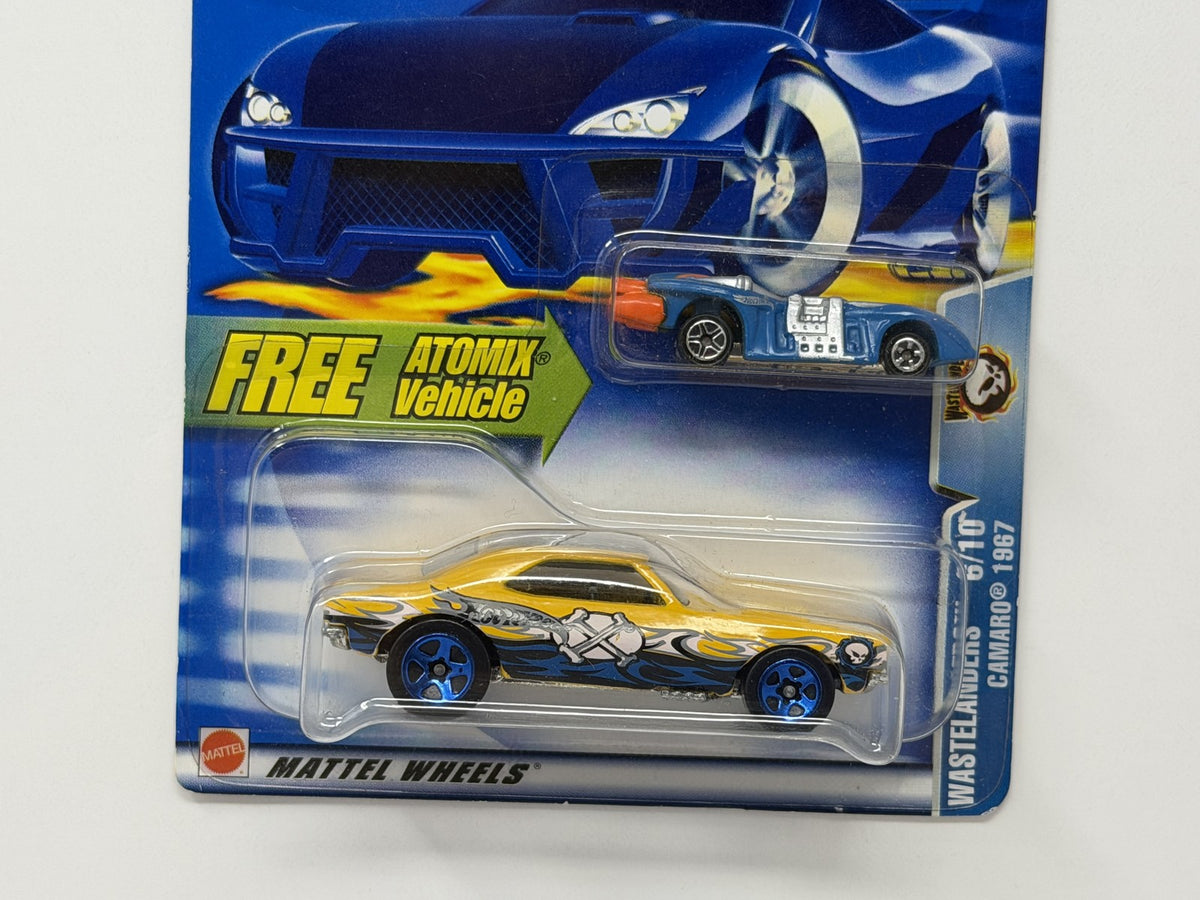 Hot Wheels Wastelanders 1967 Chevrolet Camaro 1:64 Diecast Yellow Bonus Atomix