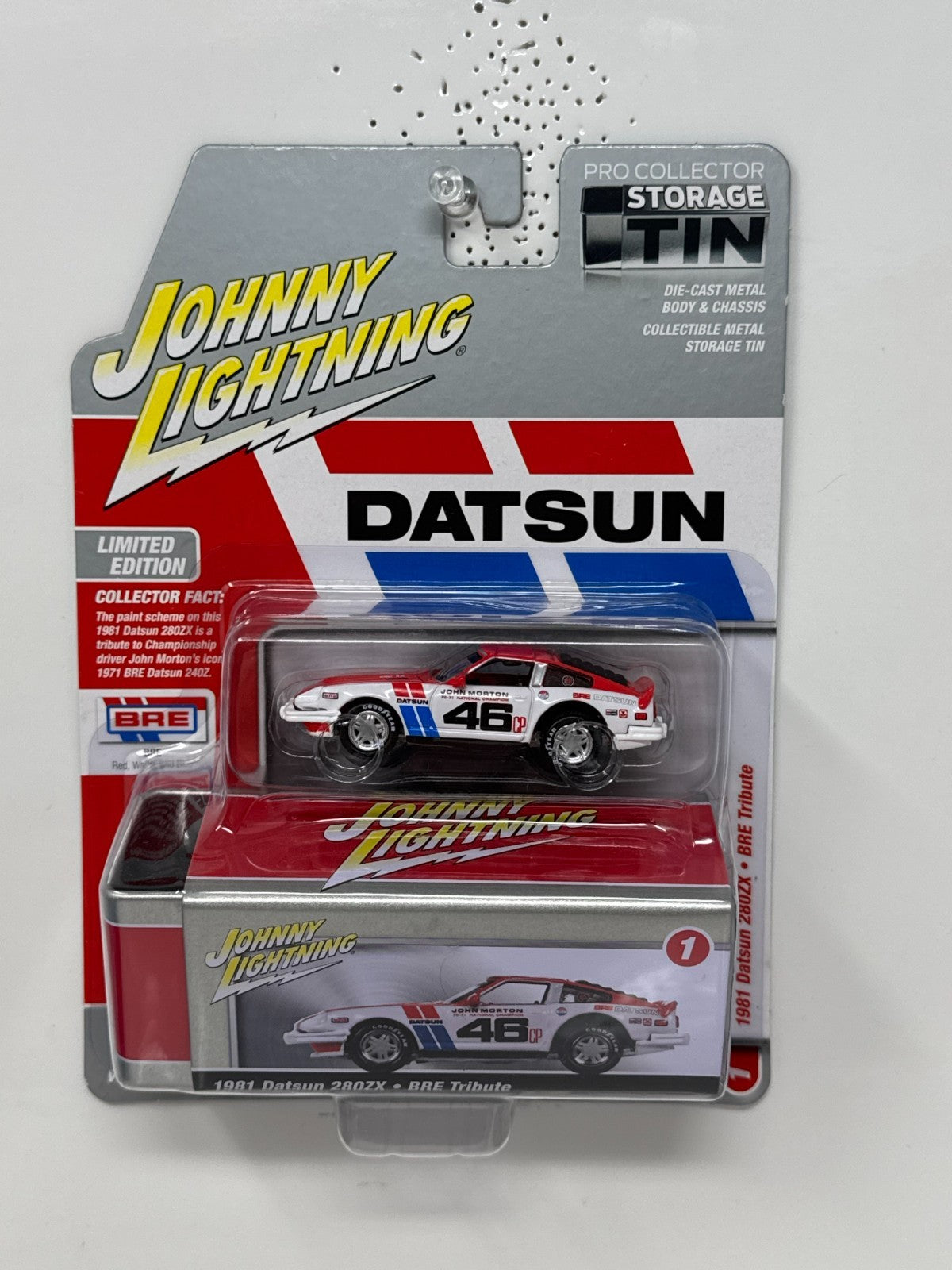 Johnny Lightning 1981 Datsun 280ZX Bre Tribute 1:64 Diecast White & Red