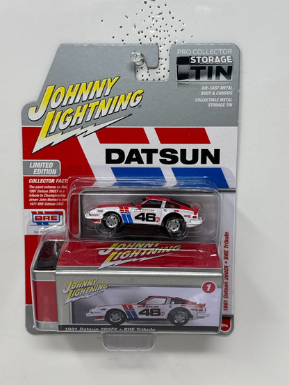 Johnny Lightning 1981 Datsun 280ZX Bre Tribute 1:64 Diecast White & Red