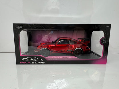 Jada Pink Slips Porsche 911 RWB Body Kit Red Chrome 1:18 Diecast