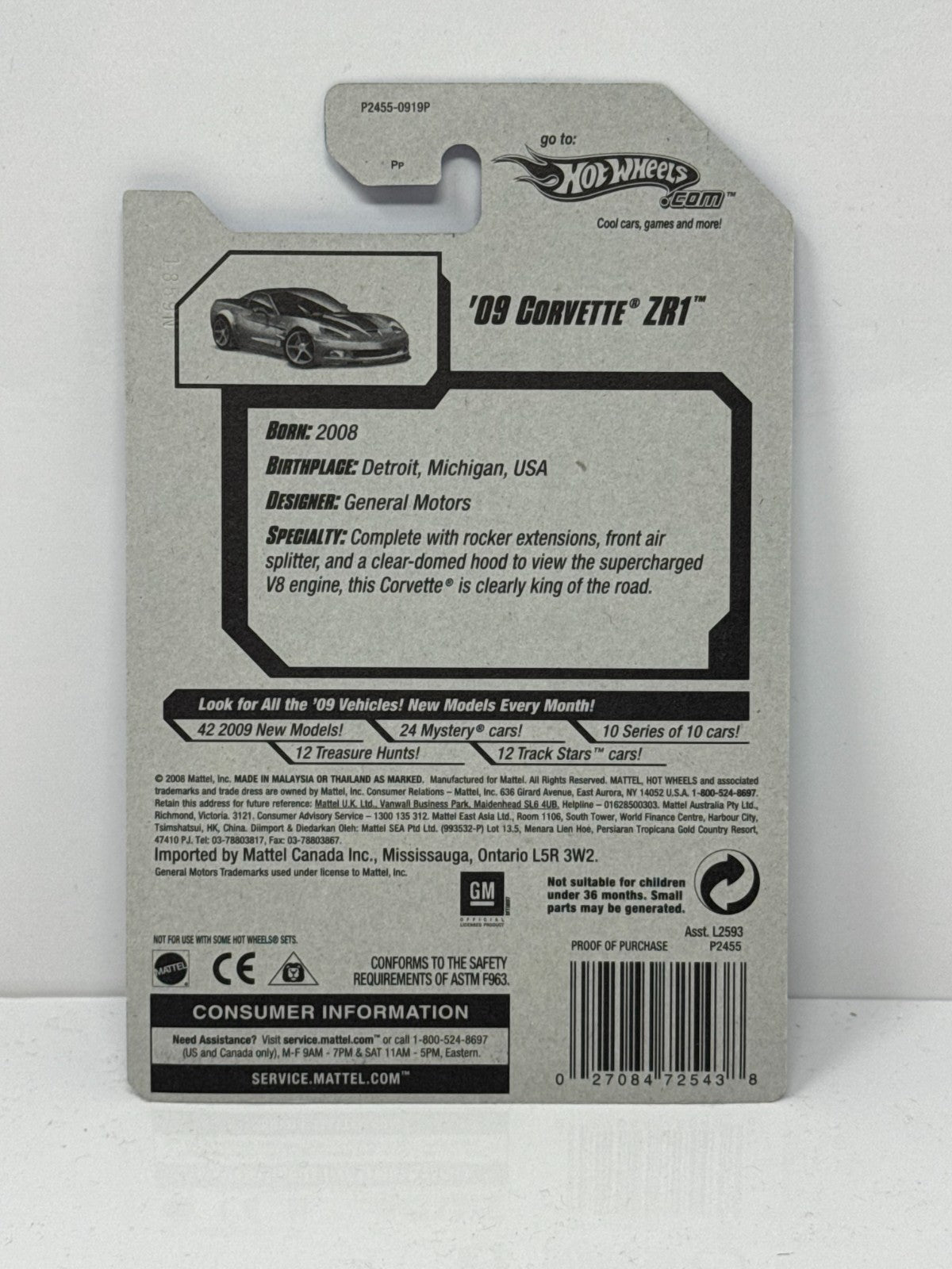 Hot Wheels Faster Than Ever 2009 Chevy Corvette ZR1 1:64 Diecast Factory Sealed